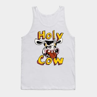 Holy Cow funny Cartoon illustration Tank Top